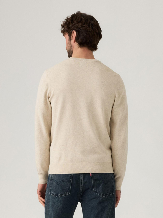 Pull fin uni logo beige homme - Levi's