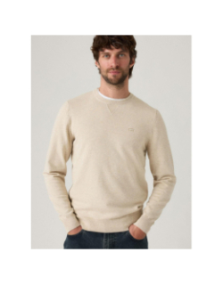 Pull fin uni logo beige homme - Levi's