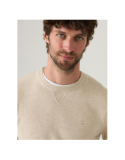 Pull fin uni logo beige homme - Levi's