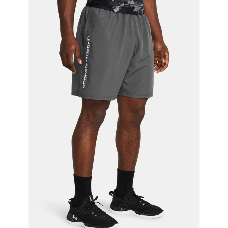Short de sport ua tech woven wordmark gris homme - Under Armour