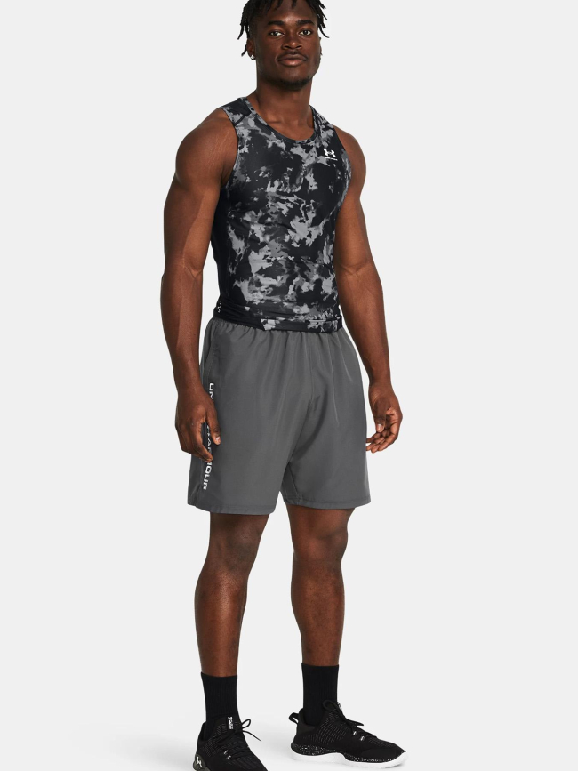 Short de sport ua tech woven wordmark gris homme - Under Armour