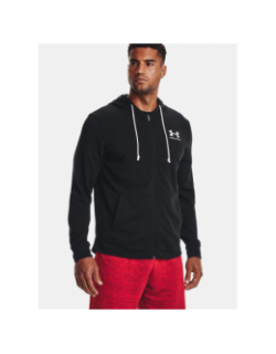 Sweat à capuche zippé rival terry noir homme - Under Armour