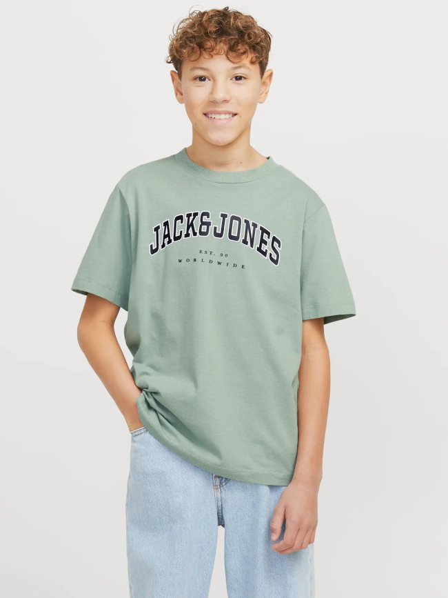 T-shirt à manches courtes jjecaleb varsity vert garçon - Jack & Jones