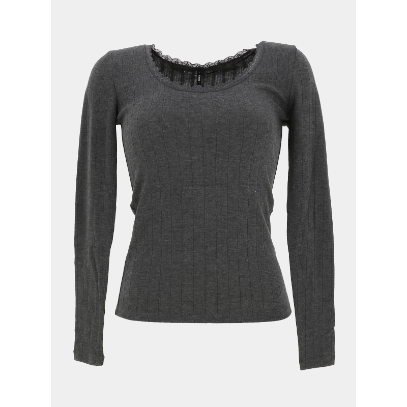 T-shirt à manches longues onlliara gris femme - Only