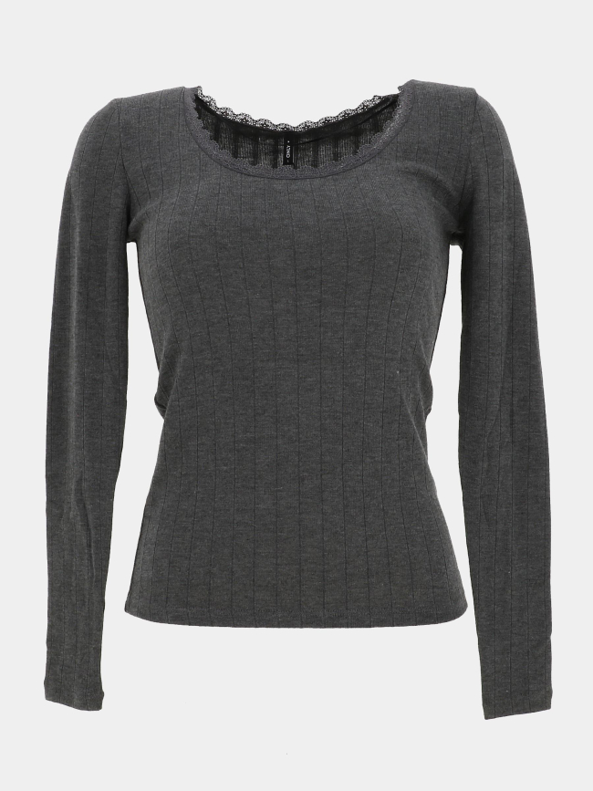 T-shirt à manches longues onlliara gris femme - Only