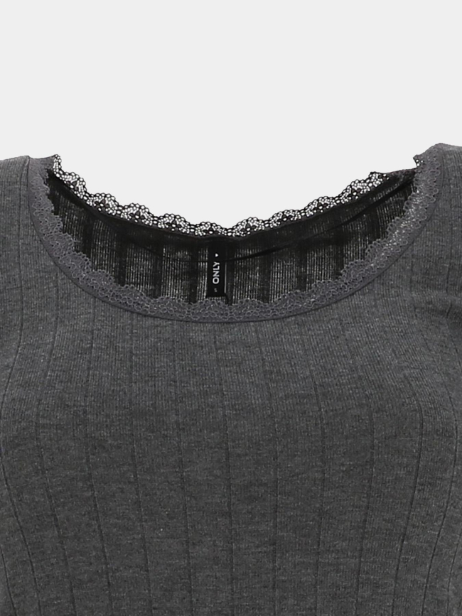 T-shirt à manches longues onlliara gris femme - Only
