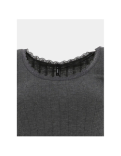 T-shirt à manches longues onlliara gris femme - Only