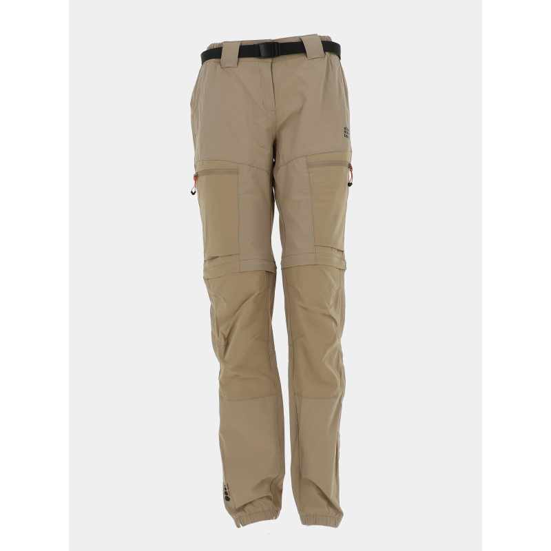 Pantalon de randonnée modulable beige femme - Elémenterre
