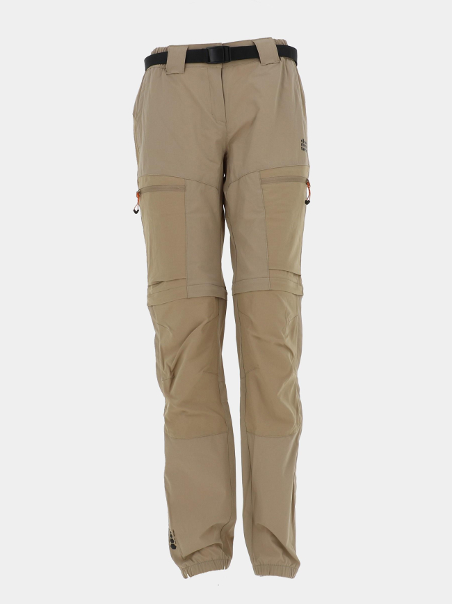 Pantalon de randonnée modulable beige femme - Elémenterre