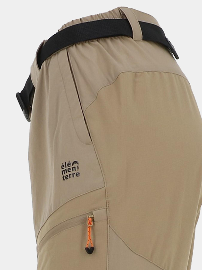 Pantalon de randonnée modulable beige femme - Elémenterre