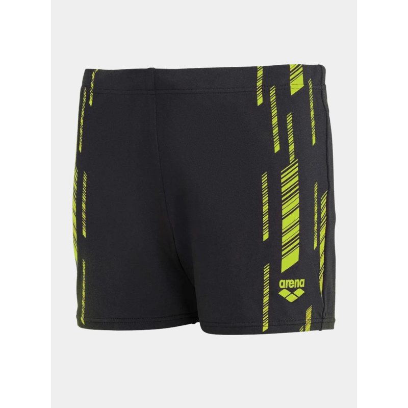 Boxer de bain swim short graphic noir et vert fluo homme - Arena