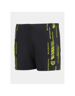 Boxer de bain swim short graphic noir et vert fluo homme - Arena