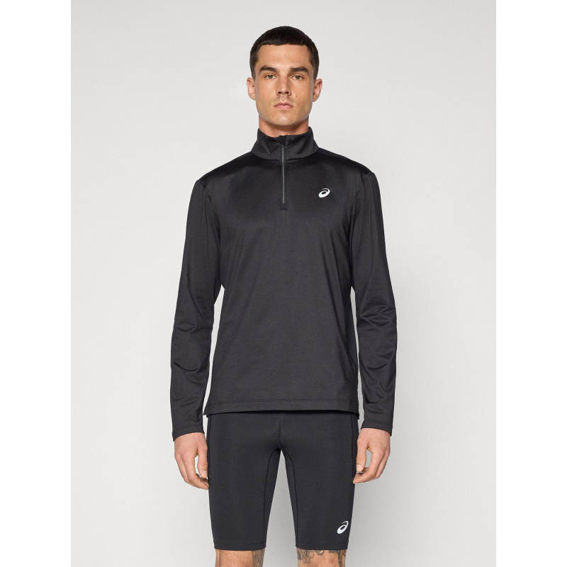 Haut de running à col zippé winter top noir homme - Asics