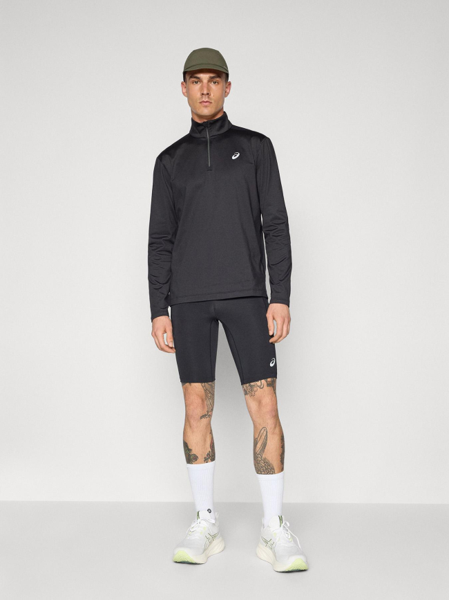 Haut de running à col zippé winter top noir homme - Asics
