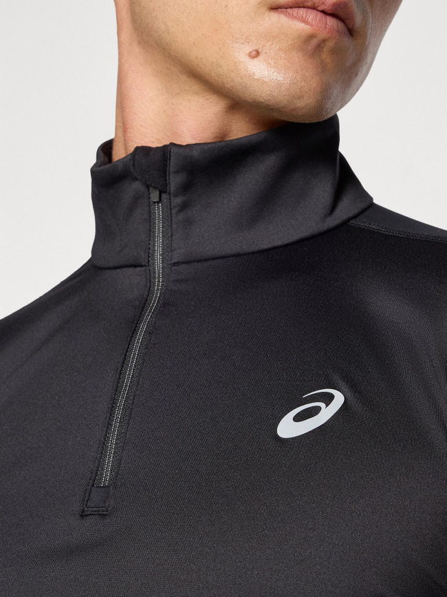 Haut de running à col zippé winter top noir homme - Asics