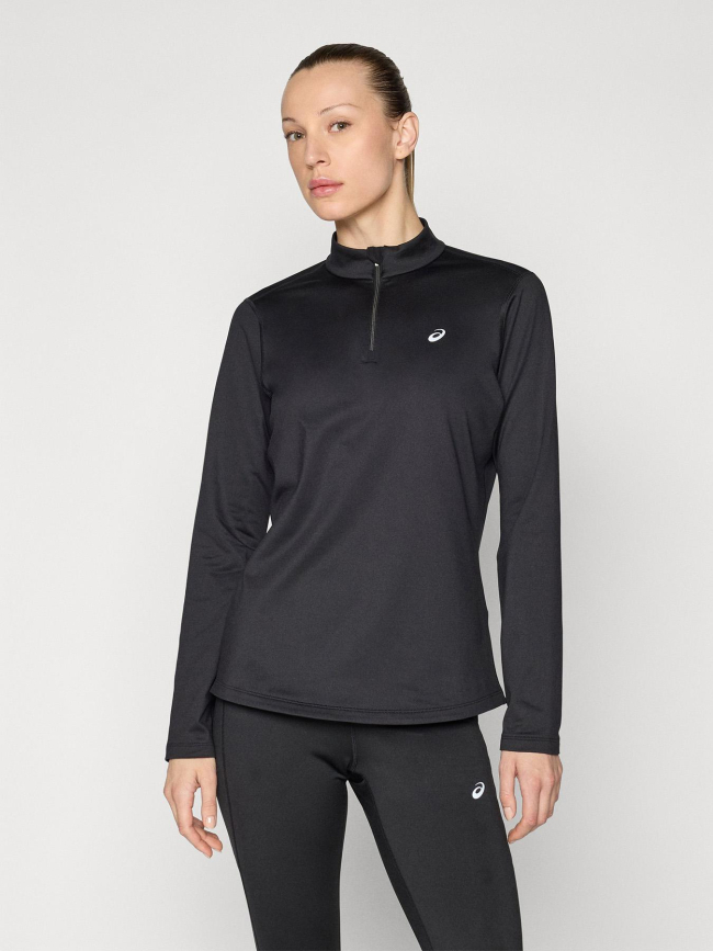 Haut de running à col zippé winter core noir homme - Asics