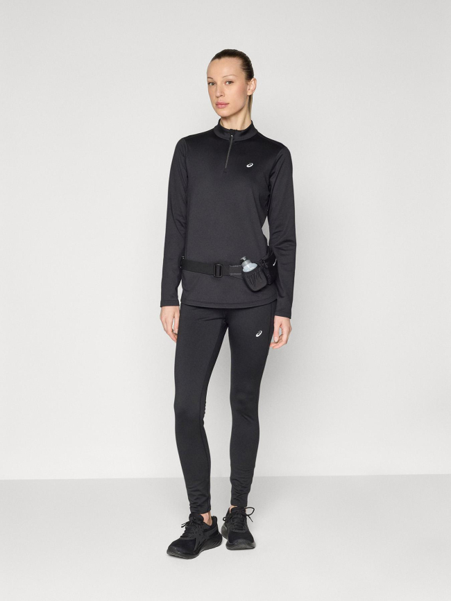 Haut de running à col zippé winter core noir homme - Asics