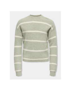 Pull rayé franca vert fille - Only