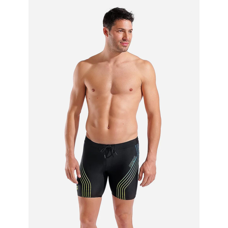 Boxer de bain de natation swim mid graphic noir homme - Arena