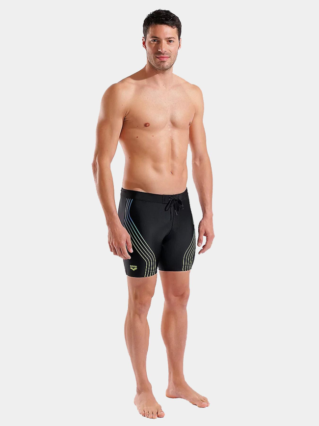 Boxer de bain de natation swim mid graphic noir homme - Arena