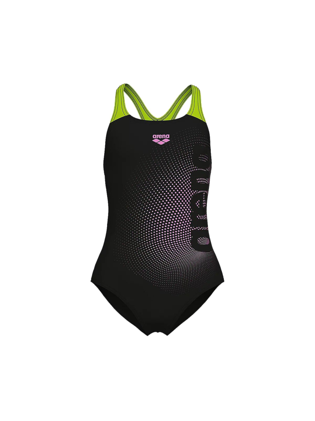 Maillot de bain de natation dim light noir et vert fille - Arena