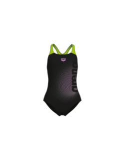 Maillot de bain de natation dim light noir et vert fille - Arena