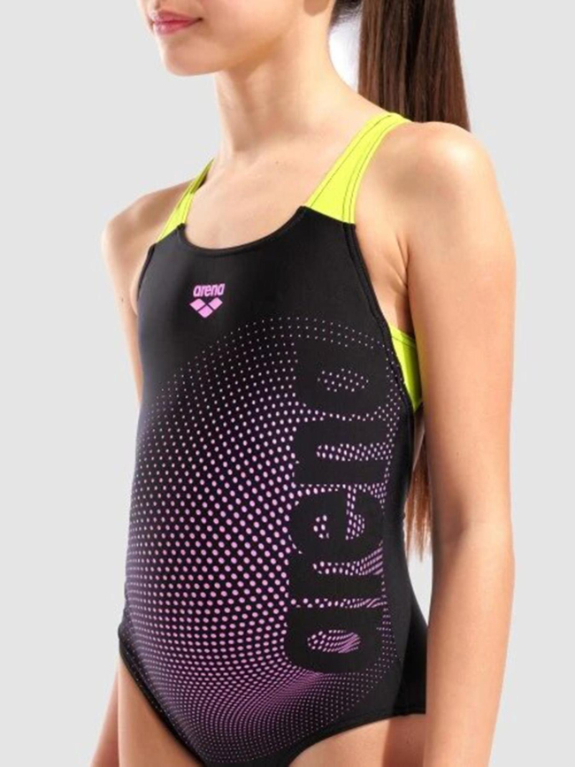Maillot de bain de natation dim light noir et vert fille - Arena