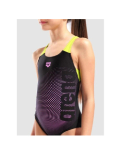 Maillot de bain de natation dim light noir et vert fille - Arena