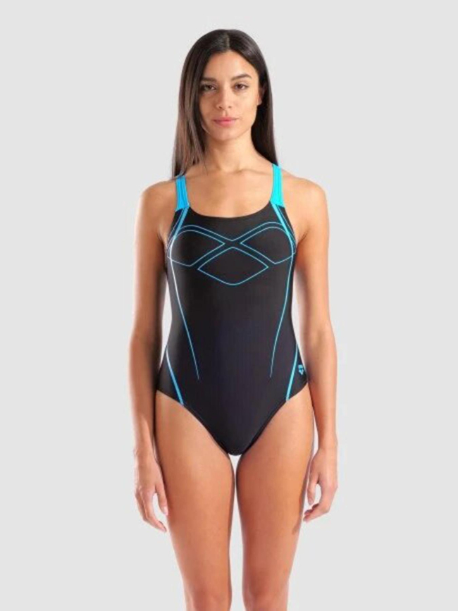 Maillot de bain de natation graphic swimsuit noir et bleu femme - Arena