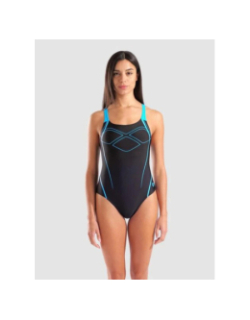 Maillot de bain de natation graphic swimsuit noir et bleu femme - Arena