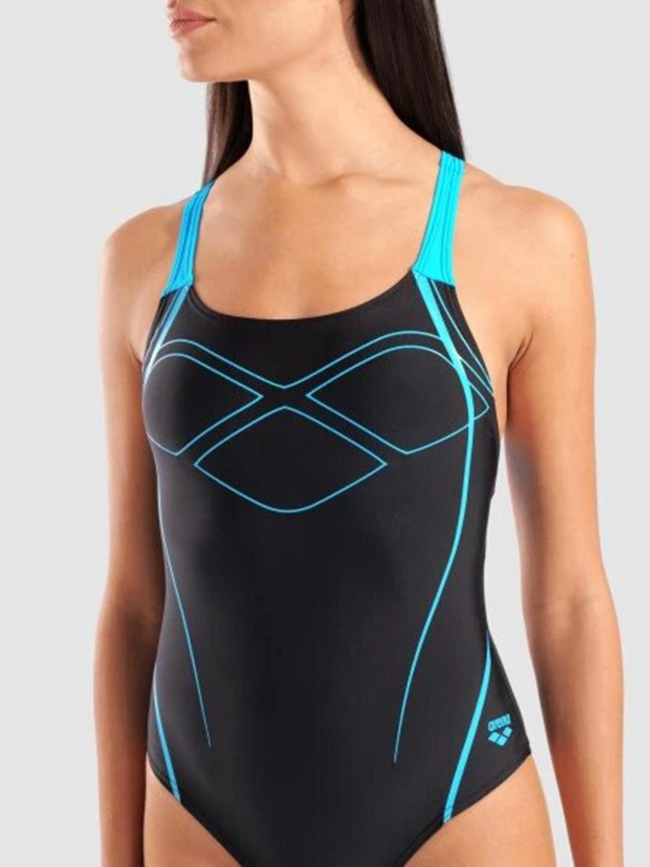 Maillot de bain de natation graphic swimsuit noir et bleu femme - Arena