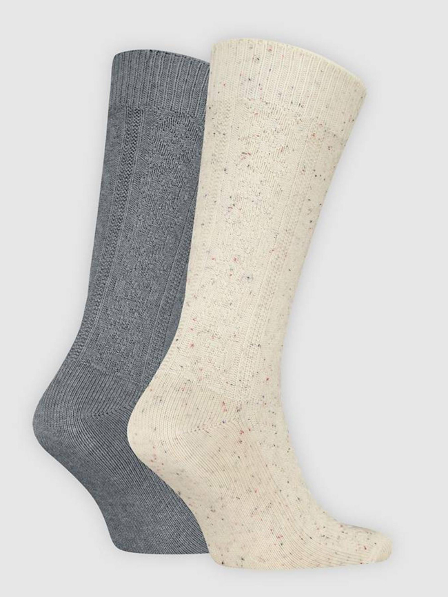 Pack de 2 paires de chaussettes à torsades gris et beige adulte - Levi's
