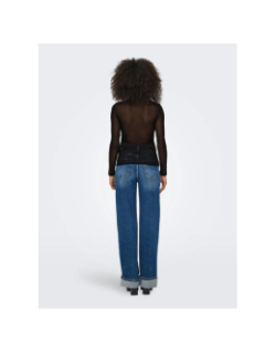 Top à manches longues et col en mesh onlerica noir femme - Only
