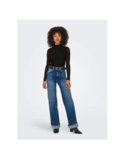 Top à manches longues et col en mesh onlerica noir femme - Only