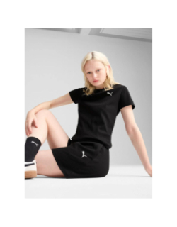 T-shirt à manches courtes côtelé ess elevated noir femme - Puma