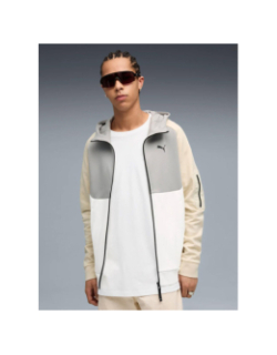 Sweat à capuche pumatech gris et blanc homme - Puma