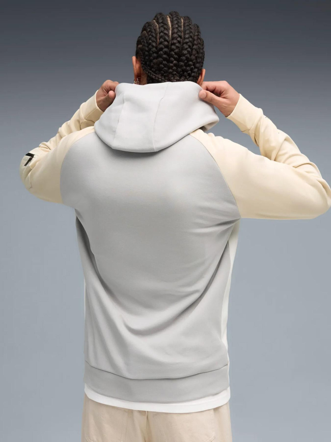 Sweat à capuche pumatech gris et blanc homme - Puma