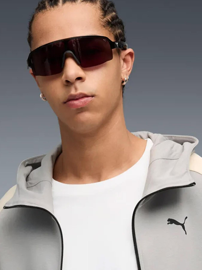 Sweat à capuche pumatech gris et blanc homme - Puma