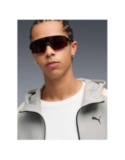 Sweat à capuche pumatech gris et blanc homme - Puma