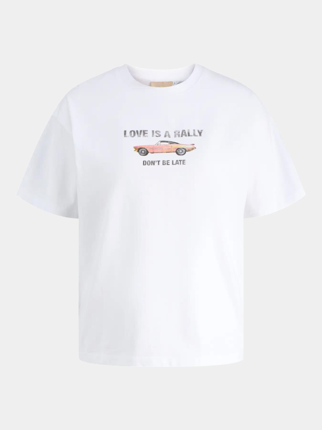 T-shirt à manches courtes jxcana love blanc femme - JJXX