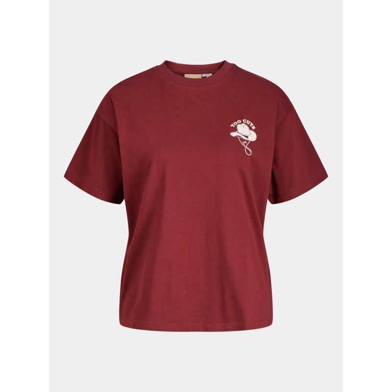 T-shirt à manches courtes jxcana bordeaux femme - JJXX
