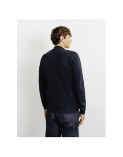 Cardigan zippé col teddy noir homme - Izac