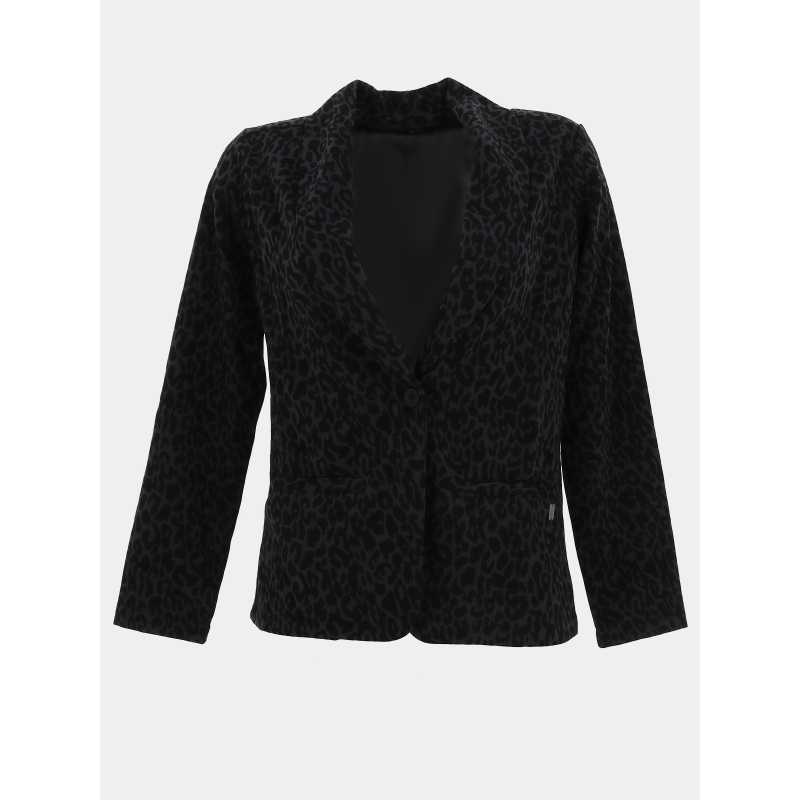 Veste blazer léopard yrelow noir femme - Sun Valley