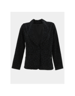 Veste blazer léopard yrelow noir femme - Sun Valley