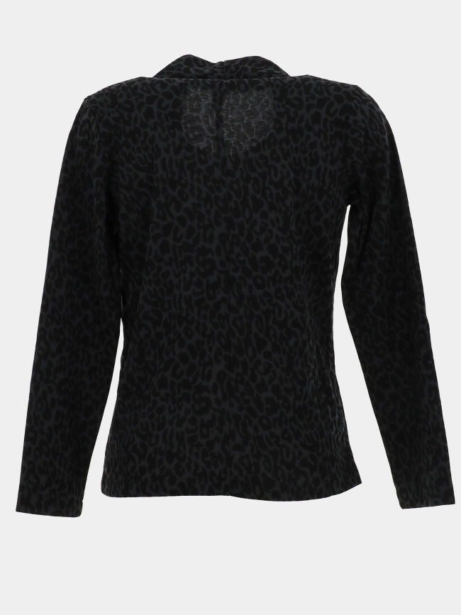 Veste blazer léopard yrelow noir femme - Sun Valley