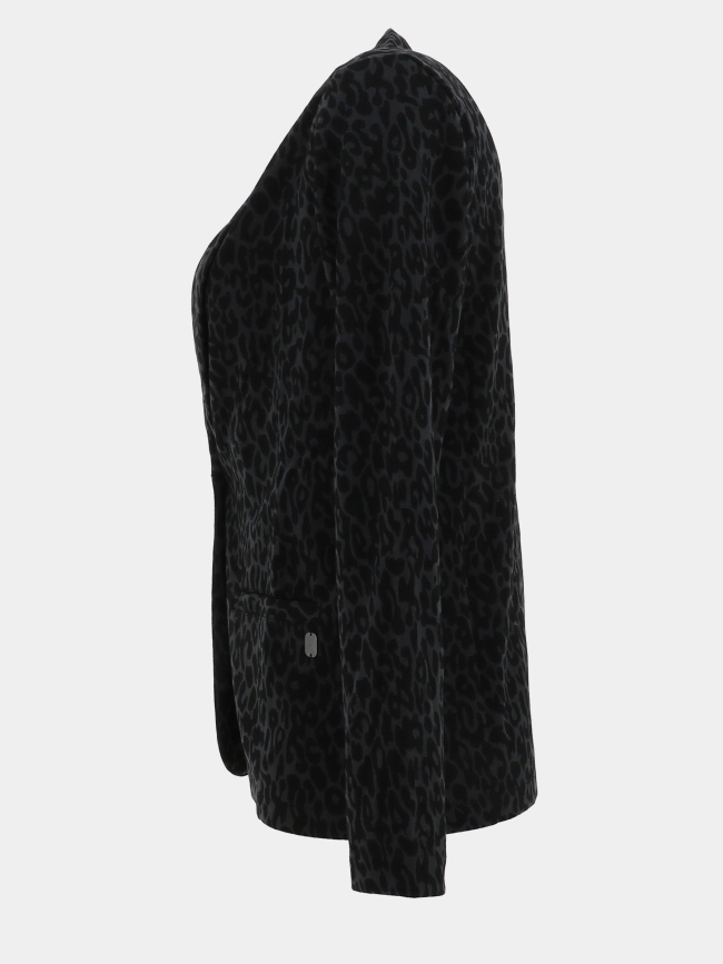 Veste blazer léopard yrelow noir femme - Sun Valley