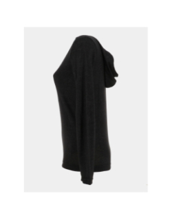 Pull en maille légère à capuche didos noir femme - Sun Valley