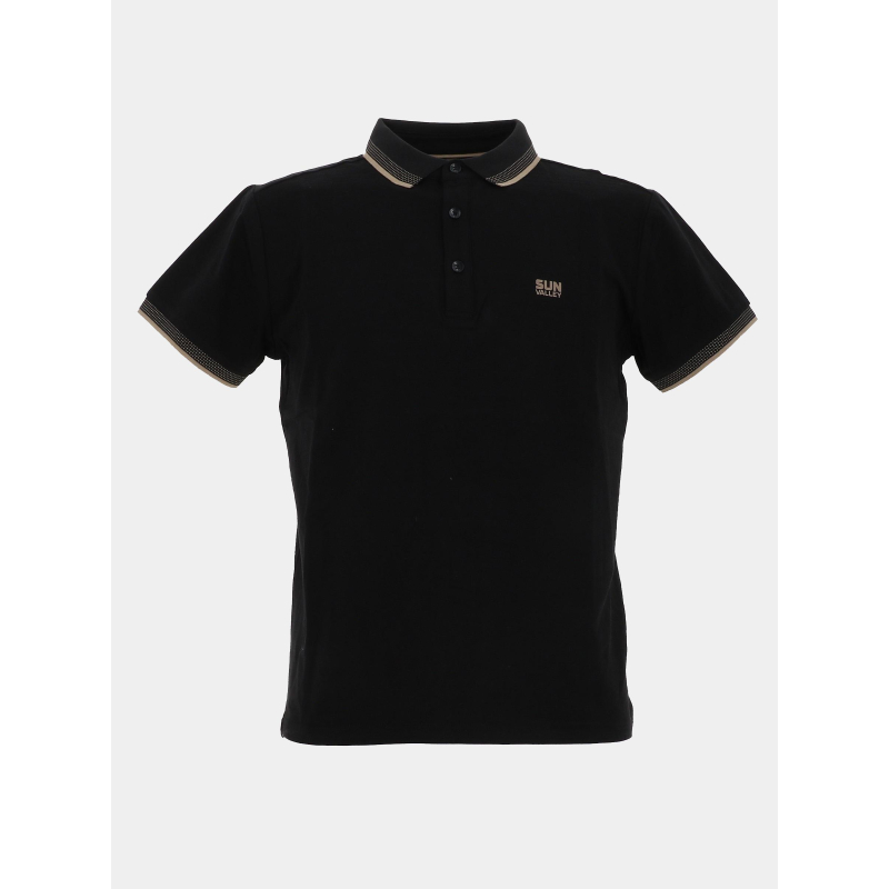 Polo stretch à manches courtes beely noir homme - Sun Valley