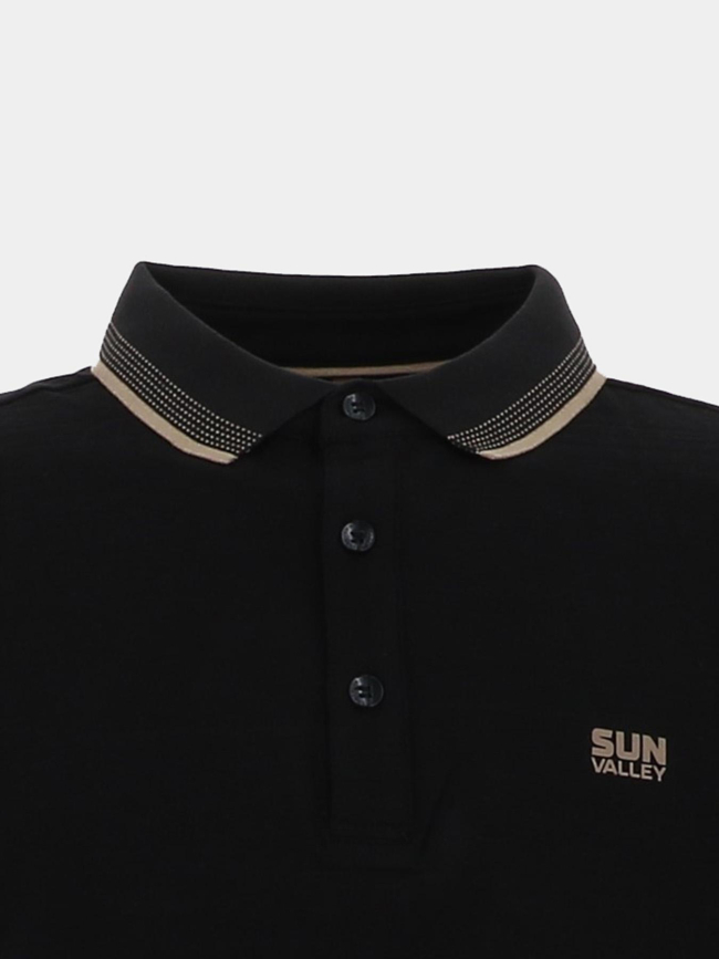 Polo stretch à manches courtes beely noir homme - Sun Valley