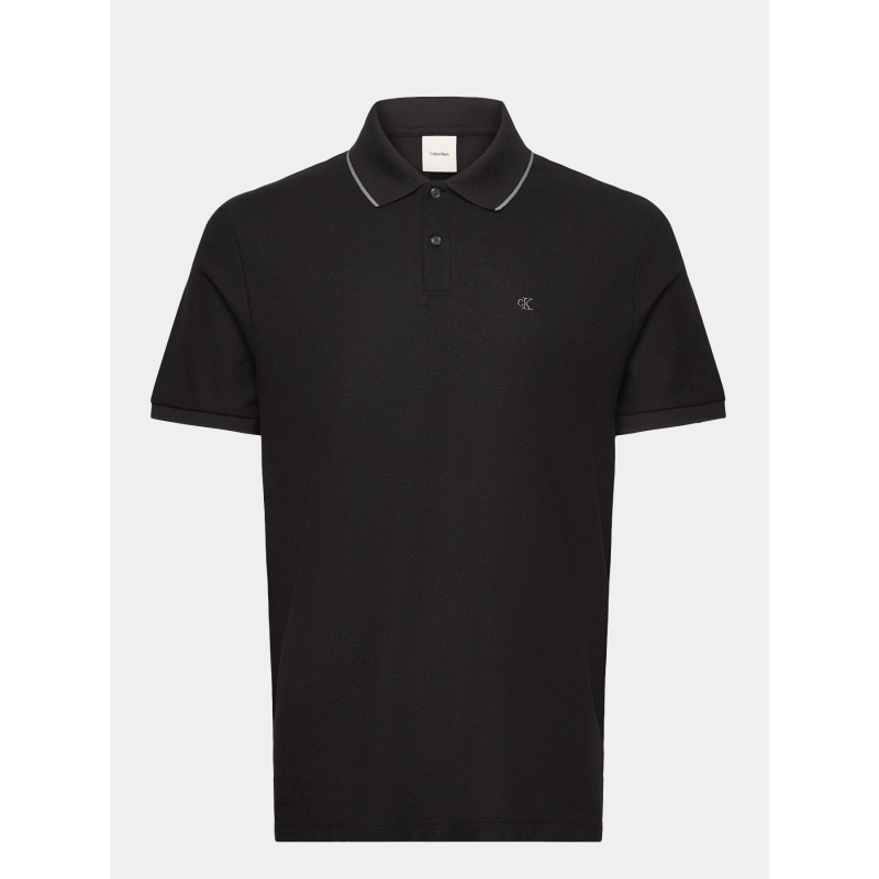 Polo refined piqué tipped noir homme - Calvin Klein